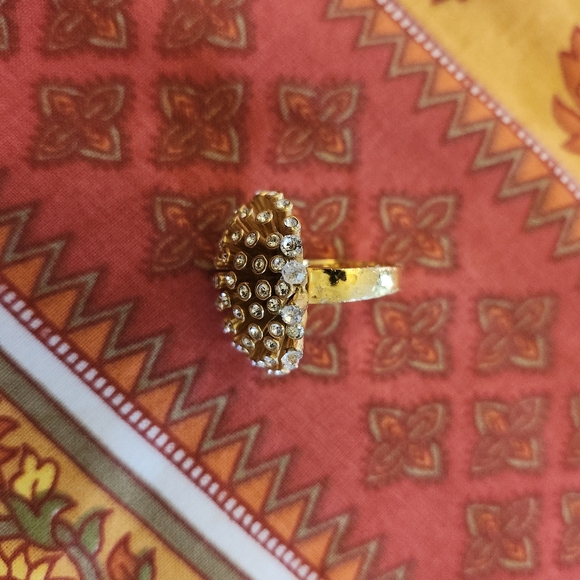 J CREW RHINESTONE dandelion gold tonecring.  Sz. 6.5. - Picture 4 of 5